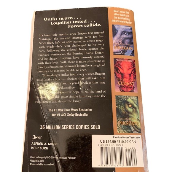 Brisingr Book 3 Inheritance Cycle Series Christopher Paolini Paperback 1st ED - Picture 3 of 9